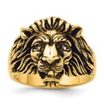 14k IBGoodman Men's Diamond and Ruby Antiqued Lion Ring Mounting