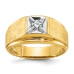 14k Two-tone IBGoodman Men's Polished and Satin Diamond Ring Mounting