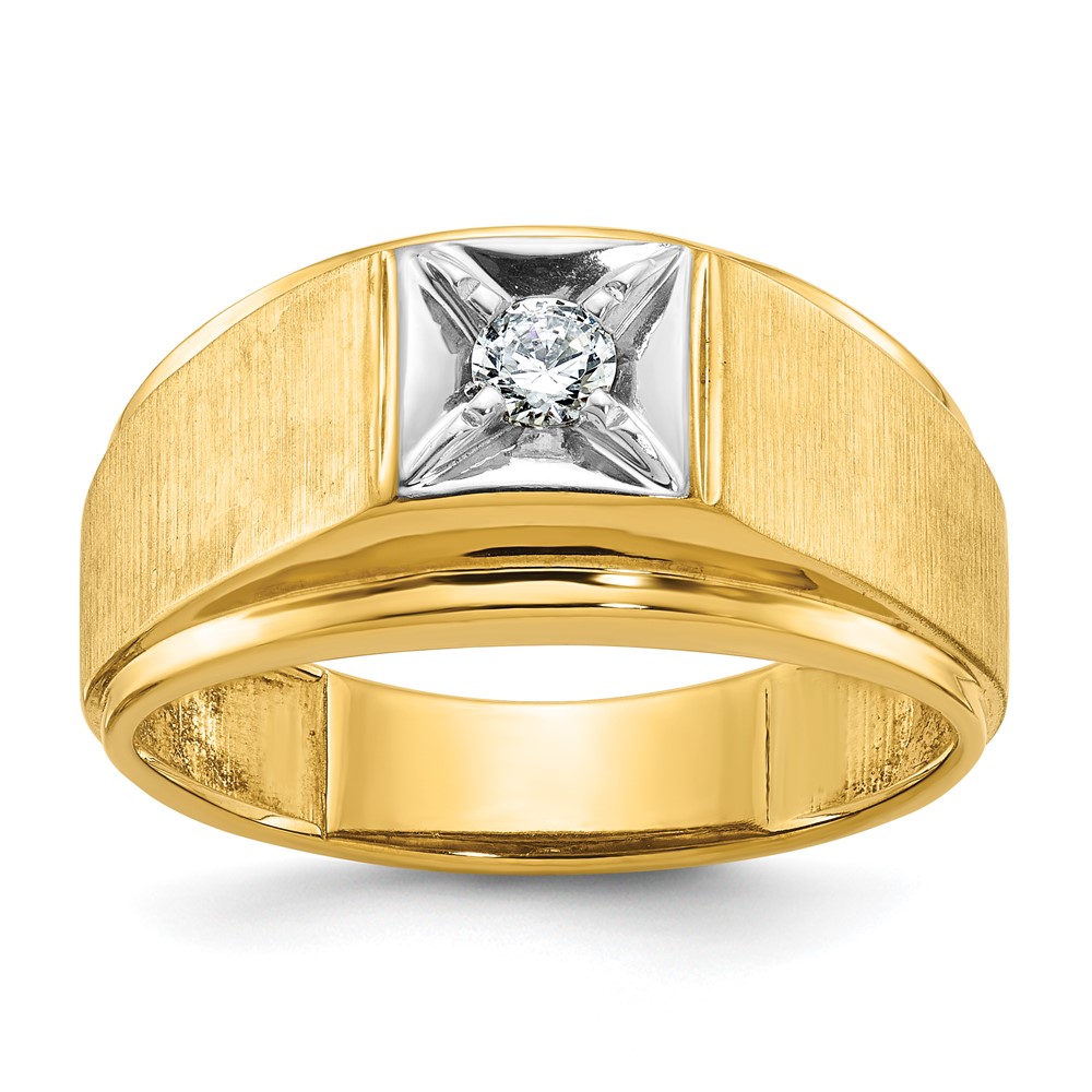 B05502-4YWAA.jpg 14k Two-tone IBGoodman Men's Polished and Satin Diamond Ring Mounting - Image 1