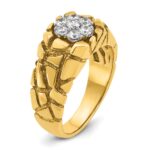 IBGoodman 14k Two-Tone 1/2 carat Lab Grown Diamond VS/SI+ G+ Complete Men's Textured Cluster Nugget Ring - Image 6