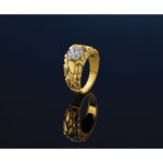 IBGoodman 10k Two-tone Men's Polished and Nugget Textured Round 1/2 Carat A Quality Diamond Cluster Ring - Image 7