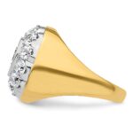 IBGoodman 14k Two-Tone 2 1/2 carat Lab Grown Diamond VS/SI+ G+ Semi-Mount Men's Cluster Ring - Image 4