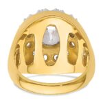 IBGoodman 14k Two-Tone 2 1/2 carat Lab Grown Diamond VS/SI+ G+ Semi-Mount Men's Cluster Ring - Image 6