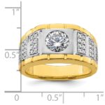 IBGoodman 14k Two-tone 3/8 carat Lab Grown Diamond VS/SI+ G+ Semi Mount Polished and Satin Men's Ring - Image 7