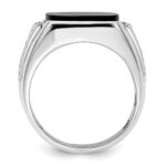 IBGoodman 14k White Gold 5/8 carat Lab Grown Diamond VS/SI+ G+ and Onyx Complete Men's Ring - Image 2