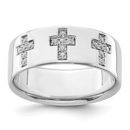 IBGoodman 14k White Gold 1/5 carat Lab Grown Diamond VS/SI+ G+ Complete Cross Men's Ring