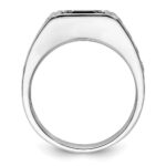 IBGoodman 14k White Gold Black Rhodium 7/8 carat Lab Grown Diamond VS/SI+ G+ and Onyx Complete Men's Ring - Image 2