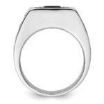 IBGoodman 14k White Gold Black Rhodium 1 1/3 carat Lab Grown Diamond VS/SI+ G+ and Onyx Complete Men's Ring - Image 2