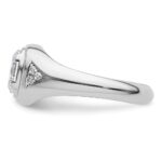IBGoodman 14k White Gold 1 carat Lab Grown Diamond VS/SI+ G+ Oval Complete Men's Ring - Image 3