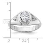 IBGoodman 14k White Gold 1 carat Lab Grown Diamond VS/SI+ G+ Oval Complete Men's Ring - Image 7