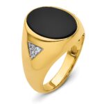 IBGoodman 14k 1/6 carat Lab Grown Diamond VS/SI+ G+ and Onyx Complete Men's Ring - Image 6