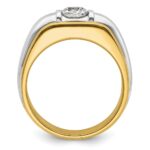 IBGoodman 14k Two-tone 3/4 carat Lab Grown Diamond VS/SI+ G+ Complete Polished and Satin Men's Ring - Image 2
