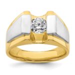 IBGoodman 14k Two-Tone Polished and Satin Men's Ring Mounting