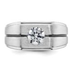 IBGoodman 14k White Gold with Black Rhodium Satin Men's Ring Mounting - Image 4