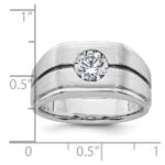 IBGoodman 14k White Gold with Black Rhodium 1 carat Lab Grown Diamond VS/SI+ G+ Complete Satin Men's Ring - Image 7