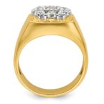 IBGoodman 14k Two-Tone 1 3/8 carat Lab Grown Diamond VS/SI+ G+ Complete Men's Cluster Ring - Image 2