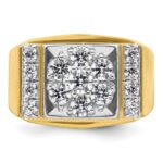 IBGoodman 14k Two Tone 1 3/4 carat Lab Grown Diamond VS/SI+ G+ Complete Men's Polished and Satin Cluster Ring - Image 4