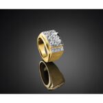 IBGoodman 14k Two Tone 1 3/4 carat Lab Grown Diamond VS/SI+ G+ Complete Men's Polished and Satin Cluster Ring - Image 9