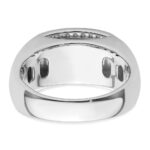 IBGoodman 14k White Gold 1/3 carat Lab Grown Diamond VS/SI+ G+ and Created Emerald Complete Men's Ring - Image 5