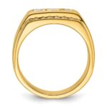 IBGoodman 14k 1 1/8 carat Lab Grown Diamond VS/SI+ G+ Complete Polished and Satin Men's Ring - Image 2