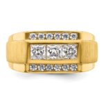 IBGoodman 14k 1 1/8 carat Lab Grown Diamond VS/SI+ G+ Complete Polished and Satin Men's Ring - Image 4