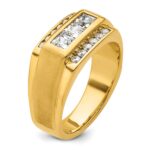 IBGoodman 14k 1 1/8 carat Lab Grown Diamond VS/SI+ G+ Complete Polished and Satin Men's Ring - Image 6
