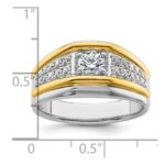 IBGoodman 14k Two-tone 1/2 carat Lab Grown Diamond VS/SI+ G+ Three Stone Complete Men's Ring - Image 7