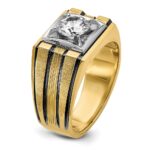 IBGoodman 14k Two Tone with Black Rhodium 1 carat Lab Grown Diamond VS/SI+ G+ Complete Polished and Satin Men's Ring - Image 6