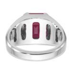 14k White Gold IBGoodman Men's Created Ruby and 1/5 carat Diamond Complete Ring - Image 7