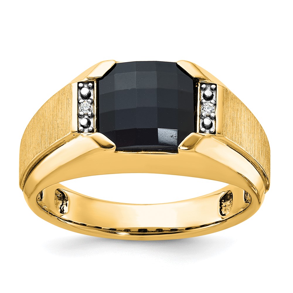 B52014-0Y.jpg 10k IBGoodman Men's Polished and Satin Gemstone Ring Mounting - Image 1
