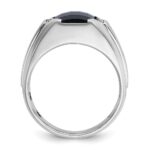 IBGoodman 14k White Gold Men's Polished and Satin Gemstone Ring Mounting - Image 2