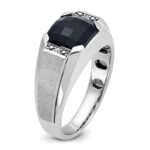 IBGoodman 14k White Gold Men's Polished and Satin Onyx and .02 Carat AA Quality Diamond Ring - Image 8