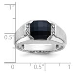 IBGoodman 14k White Gold Men's Polished and Satin Onyx and .02 Carat AA Quality Diamond Ring - Image 3
