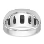 14k White Gold IBGoodman Men's Satin Onyx and 1/8 carat Diamond Complete Ring - Image 6