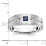 14k White Gold IBGoodman Men's Satin Sapphire/Diamond Ring Mounting - Image 3