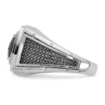 10k White Gold IBGoodman Men's Black Rhodium Onyx and Diamond Complete Ring - Image 5