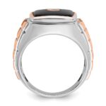 14k Two-tone White/Rose Gold IBGoodman Men's Onyx Diamond Ring Mounting - Image 2