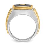 14k Two-tone IBGoodman Men's Onyx and 1/10 carat Diamond Complete Ring - Image 2