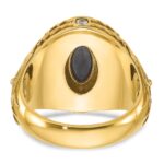10k IBGoodman Men's Onyx and Diamond Complete Ring - Image 7