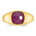 10k IBGoodman Men's Ruby Doublet Stone Complete Ring - Image 4