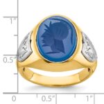 10k Two-tone IBGoodman Men's Blue Agate Complete Ring - Image 7