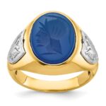 14k Two-tone IBGoodman Men's Gemstone Ring Mounting