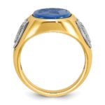 14k Two-tone IBGoodman Men's Gemstone Ring Mounting - Image 2