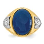 14k Two-tone IBGoodman Men's Gemstone Ring Mounting - Image 6