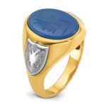 14k Two-tone IBGoodman Men's Blue Agate Complete Ring - Image 8