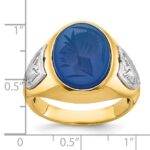 14k Two-tone IBGoodman Men's Gemstone Ring Mounting - Image 3