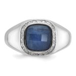 10kw IBGoodman Men's Sapphire Doublet Stone and Diamond Complete Ring - Image 6
