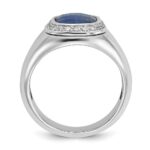 14k White Gold IBGoodman Men's Sapphire Doublet Stone and 1/5 carat Diamond Complete Ring - Image 2