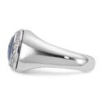 14k White Gold IBGoodman Men's Gemstone and Diamond Ring Mounting - Image 5