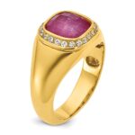 14k IBGoodman Men's Ruby Doublet Stone and 1/5 carat Diamond Complete Ring - Image 8